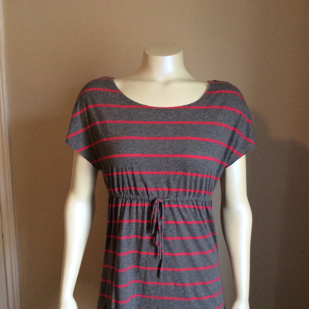 Divided Pink & Grey Striped T-shirt Dress
